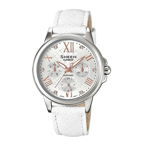 10 mẫu đồng hồ nữ màu trắng đẹp, thời trang giá rẻ nhất - Ảnh: Casio SHE-3511L-7AUDR