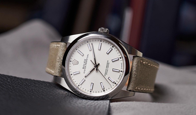 đồng hồ Rolex Oyster Perpetual dây da thiết kế sang trọng cùng khả năng chống nước độ sâu 100 - ảnh 17