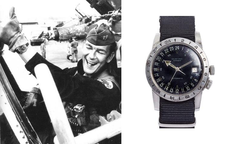 6 mẫu đồng hồ quân đội Mỹ đã dùng trong chiến tranh Việt Nam Glycine Airman Special trên tay phi công Mỹ trong chiến tranh Việt Nam
