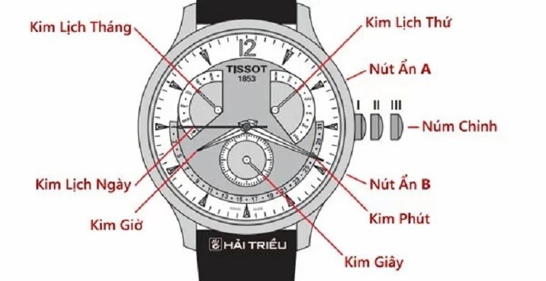 Cách đeo chỉnh ngày giờ đồng hồ Tissot 1853 cho người mới - Ảnh 12