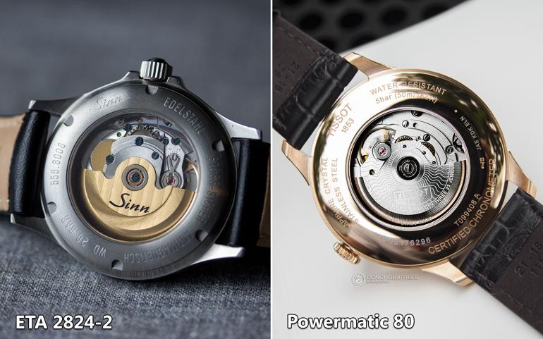 So sánh đồng hồ dùng máy ETA 2824-2 và Powermatic 80 - ETA 2824-2 - Sinn 556 I vàPowermatic 80 - Tissot T099.408.36.038.00