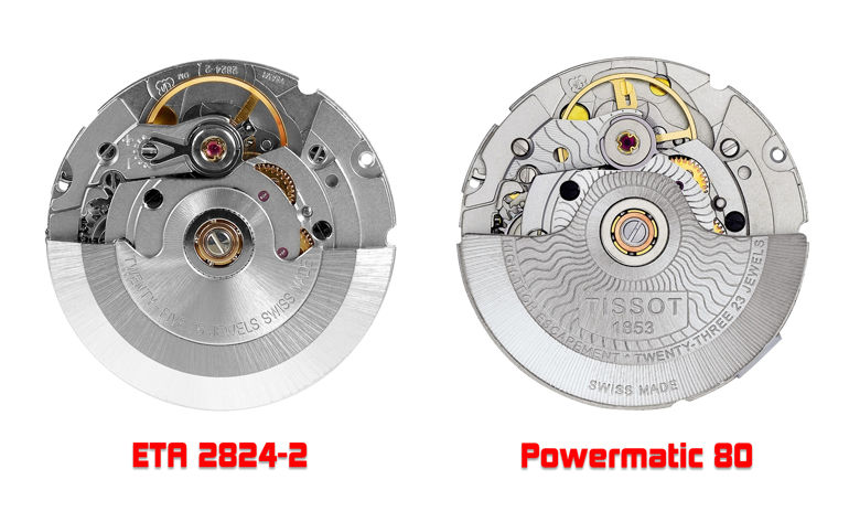 So sánh đồng hồ dùng máy ETA 2824-2 và Powermatic 80 máy ETA 2824-2 và máy Powermatic 80