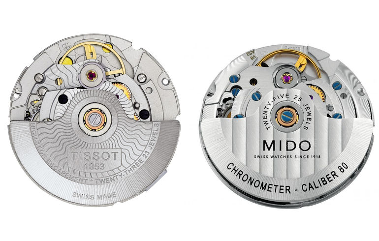 So sánh đồng hồ dùng máy ETA 2824-2 và Powermatic 80 - Powermatic 80 và Powermatic 80 Mido Silicon