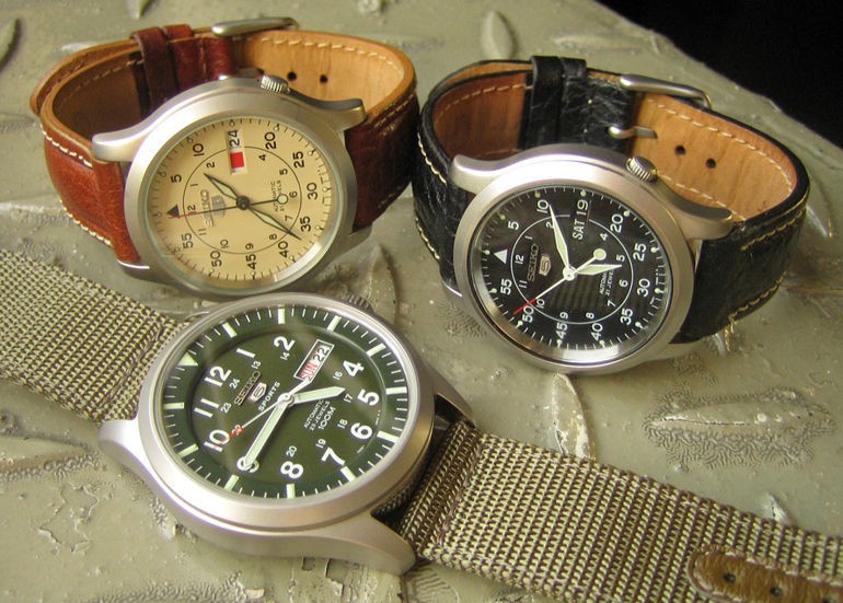 So sánh: đồng hồ Seiko 5 automatic 21 jewels và 23 jewels SNZG09-SNK809-SNK803