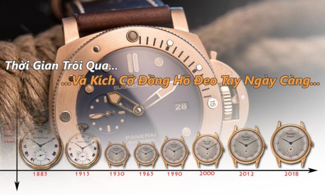 Sự tiến hóa của kích thước đồng hồ đeo tay: Ngày càng to?