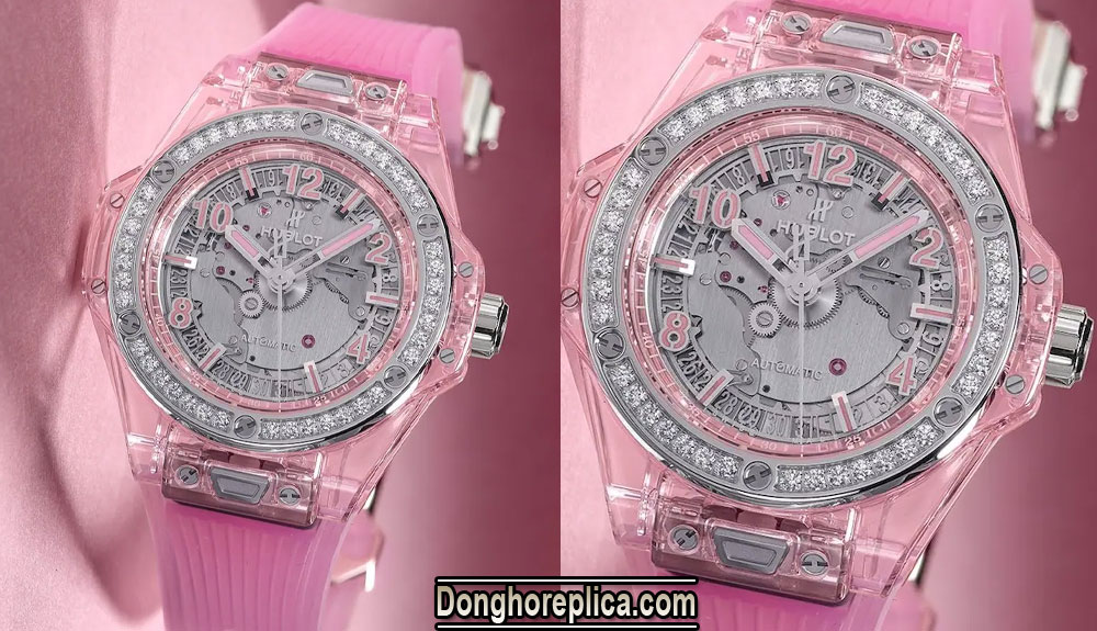 Đồng hồ Hublot màu hồng Big Bang One Click Pink Sapphire