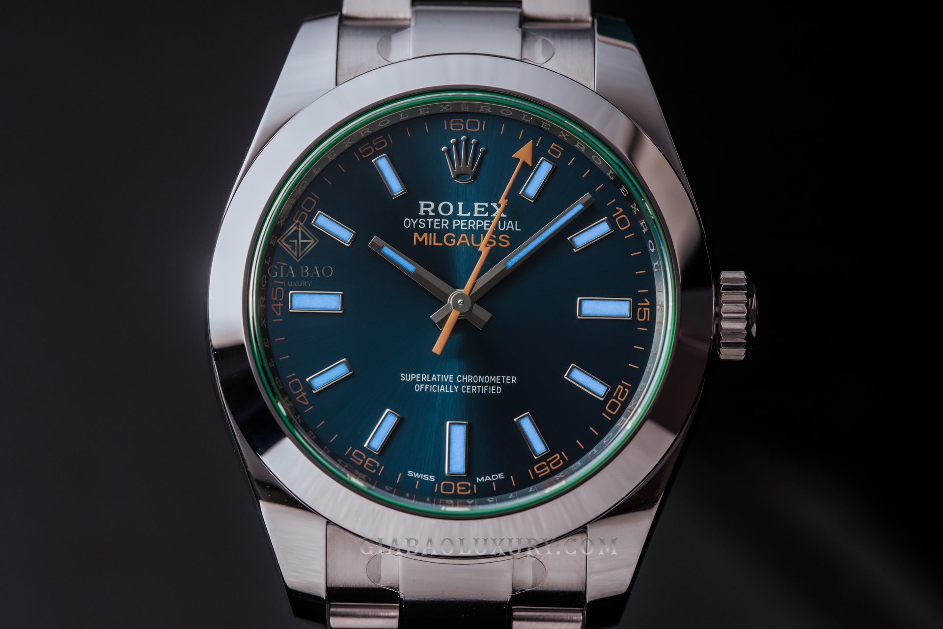 Rolex Milgauss 116400GV Mặt Số Xanh