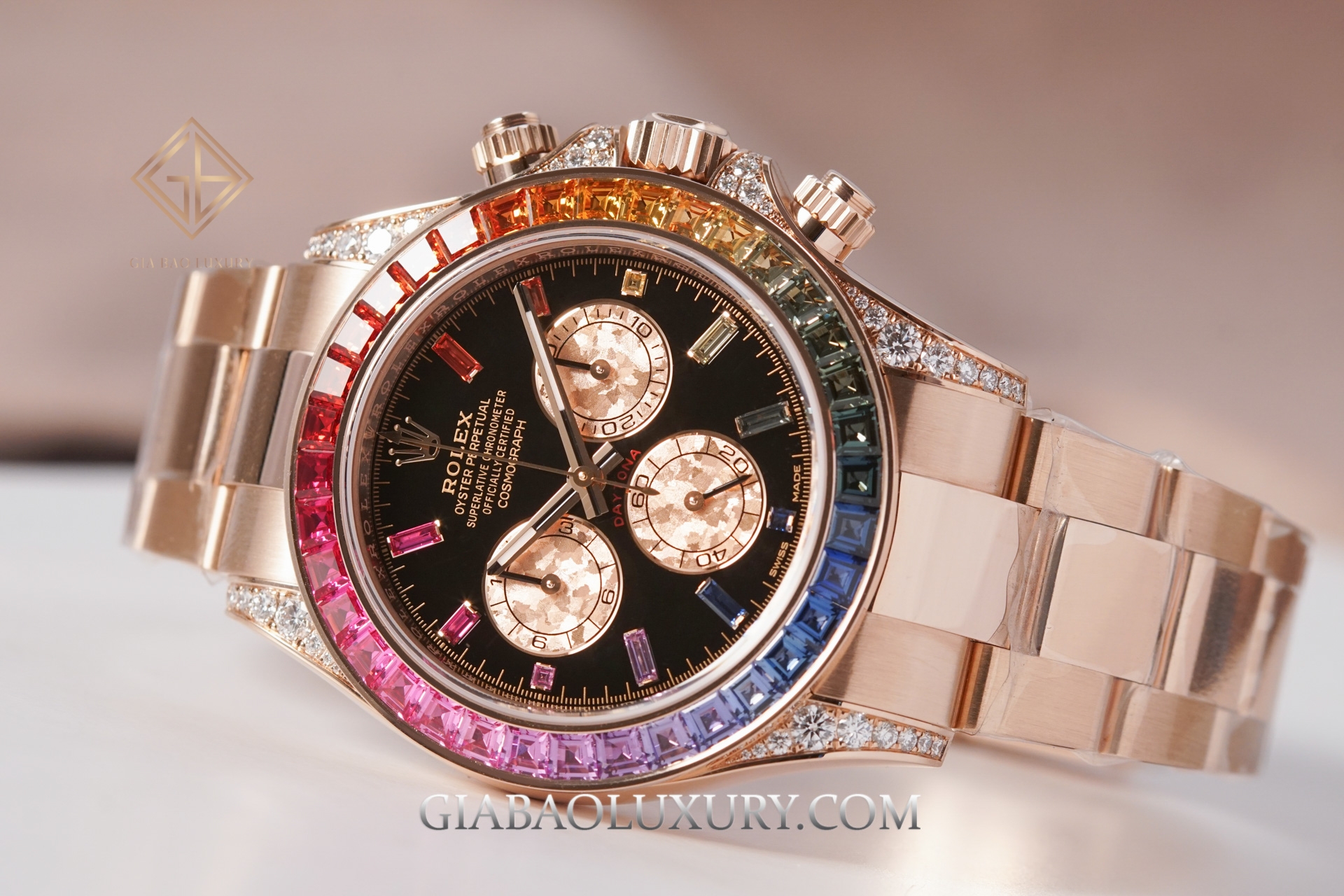 Đồng hồ Rolex Cosmograph Daytona 116595RBOW Mặt Số Đen Hồng