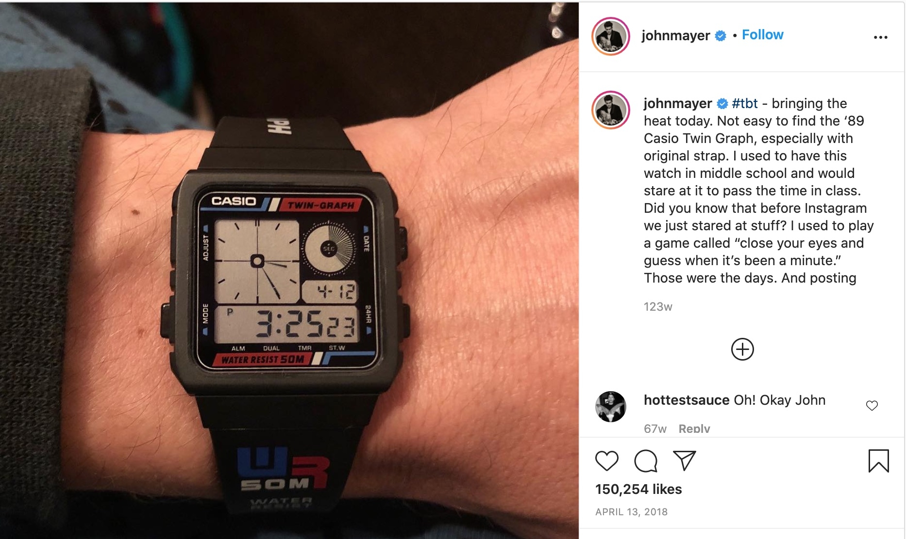 Đồng hồ Casio Twin Graph của John Mayer 