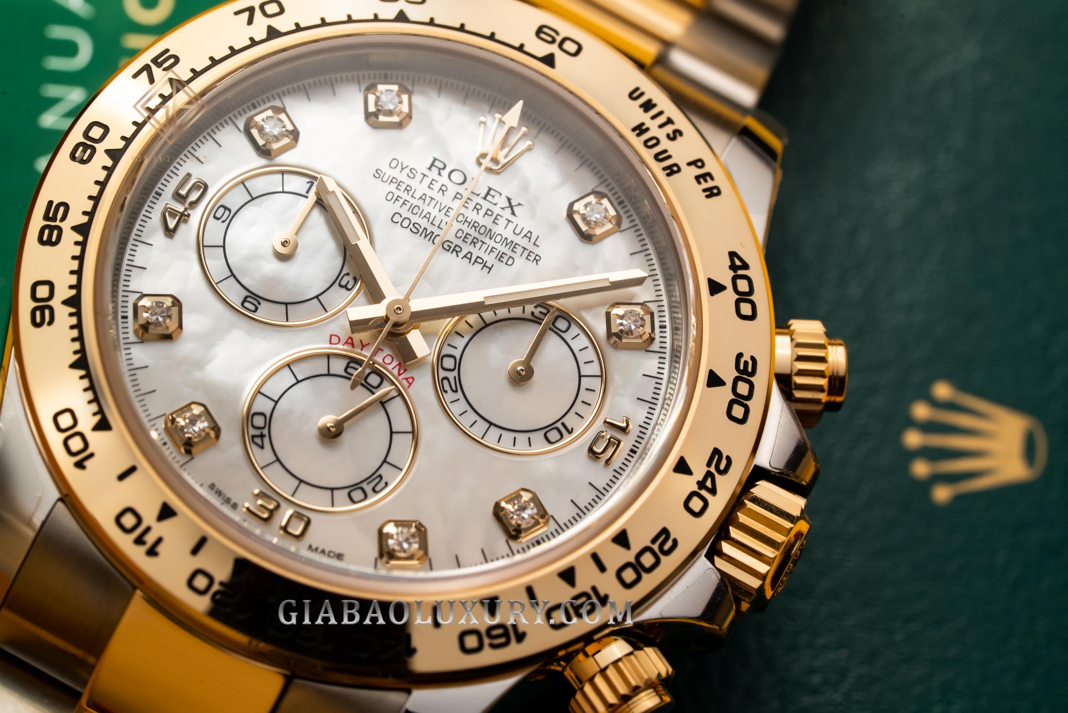 Review đồng hồ Rolex Daytona 116503 Mặt số khảm trai