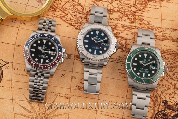 So sánh đồng hồ Rolex Yacht-Master 116622, Submariner Date “Hulk” 116610LV và GMT-Master II “Pepsi” 126710BLRO