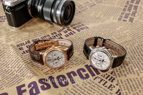 Review hai chiếc đồng hồ Vacheron Constantin Patrimony Perpetual Calendar Chronograph phiên bản vàng hồng và platinum