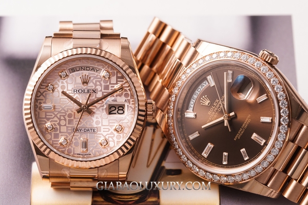 So sánh hai mẫu đồng hồ Rolex Day-Date 36mm và 40mm