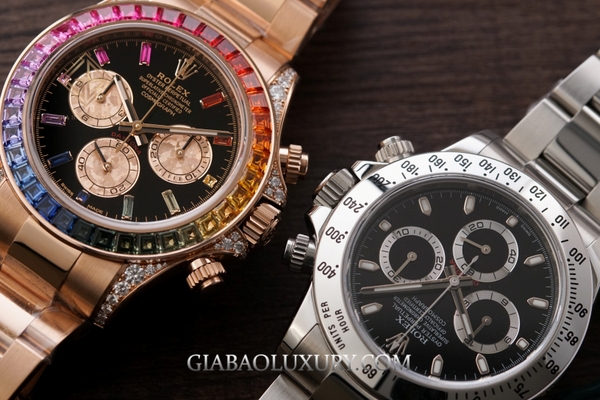 So sánh đồng hồ Rolex Cosmograph Daytona 116520 và 116595RBOW
