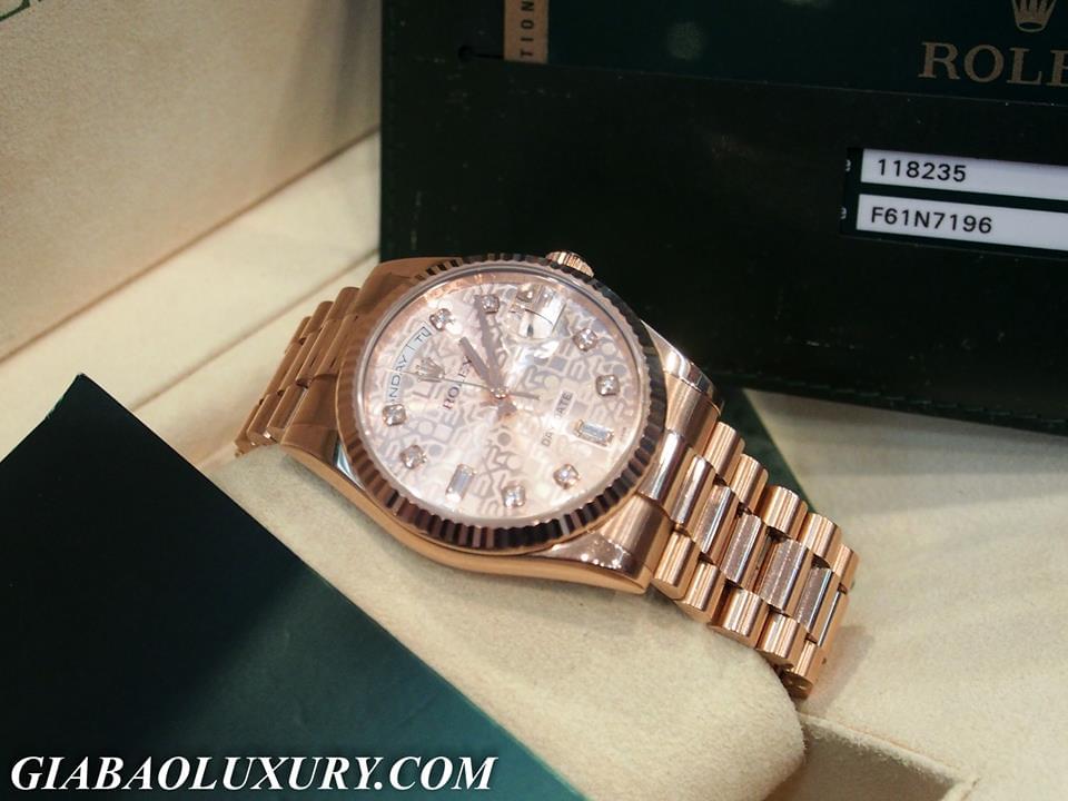 Lời cám ơn tới khách hàng - Anh Long mua đồng hồ Rolex Day-Date 118235