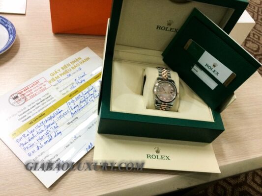 Lời cám ơn tới khách hàng – Anh Minh ở thành phố Hải Phòng mua đồng hồ Rolex Oyster Perpetual Datejust 116231 mặt số khảm trai ánh tím